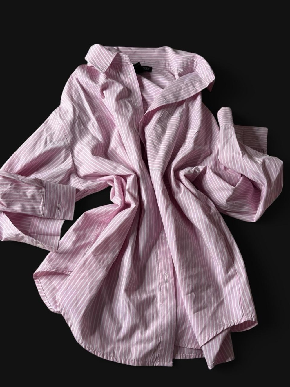 Streetwear Society Pink & White Striped Oversized Shirt Jacket